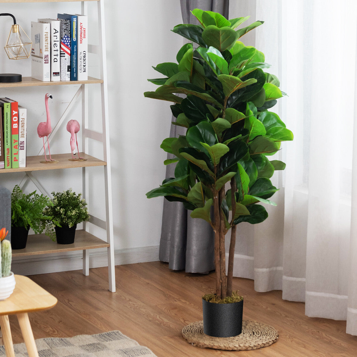 2x Kunstpflanze 120cm Künstlich Feigenbaum Dekopflanze Zimmerpflanze