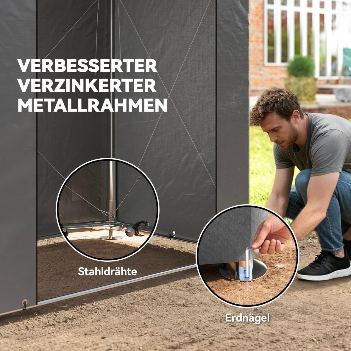 Zeltgarage 1,9x1,2m Wasserdicht
Garagenzelt Reißverschlusstür
