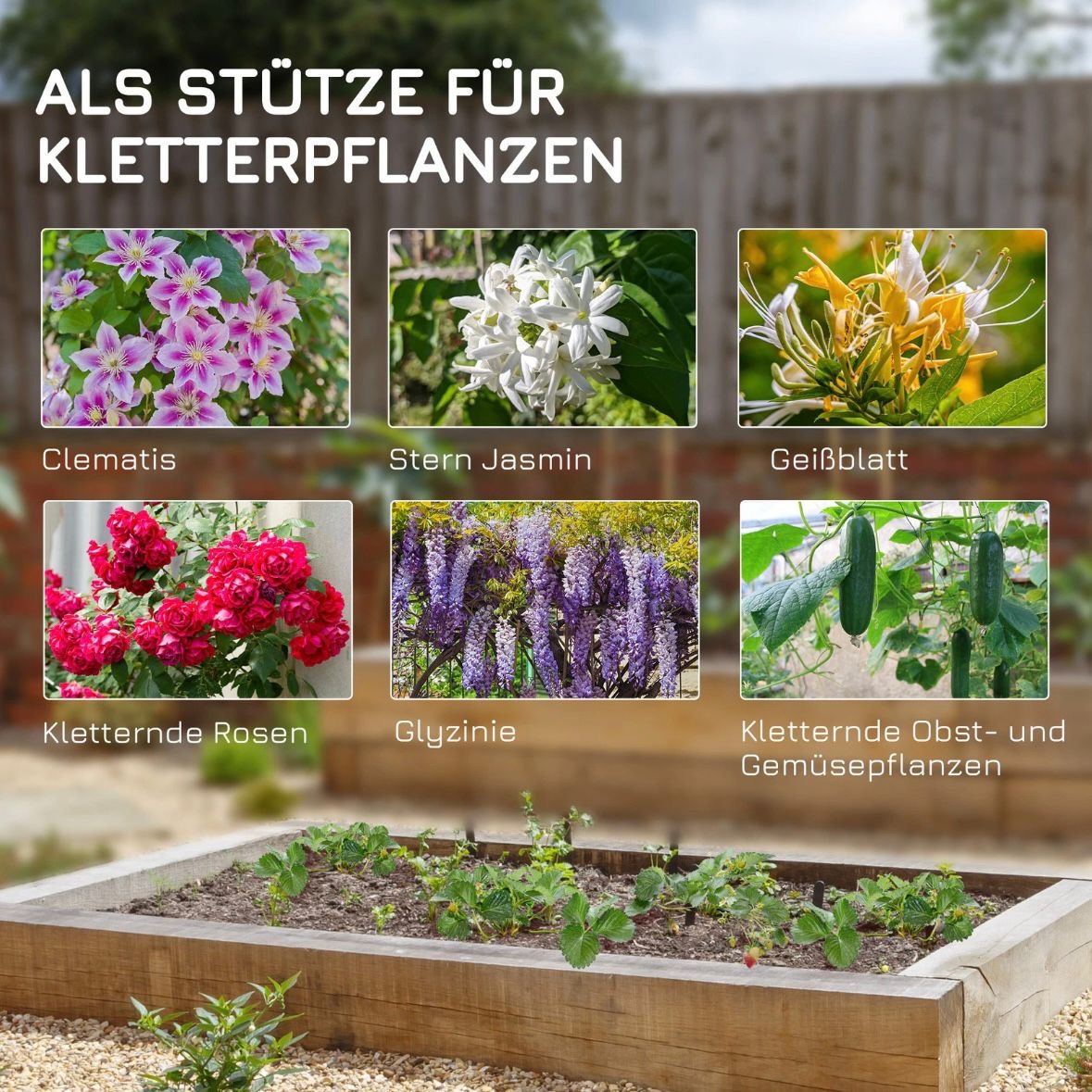 Rankgitter 2er Set Rankhilfe Spalier Rosenbogen Gartenbogen