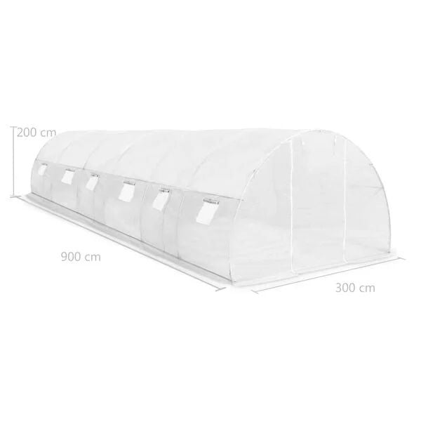 Gewächshaus Foliengewächshaus Frühbeet 9x3x2m