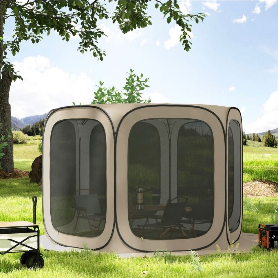 Fahrrad Lagerzelt 268x240x191cm Wetterfest Wasserdicht Gartenzelt Grau