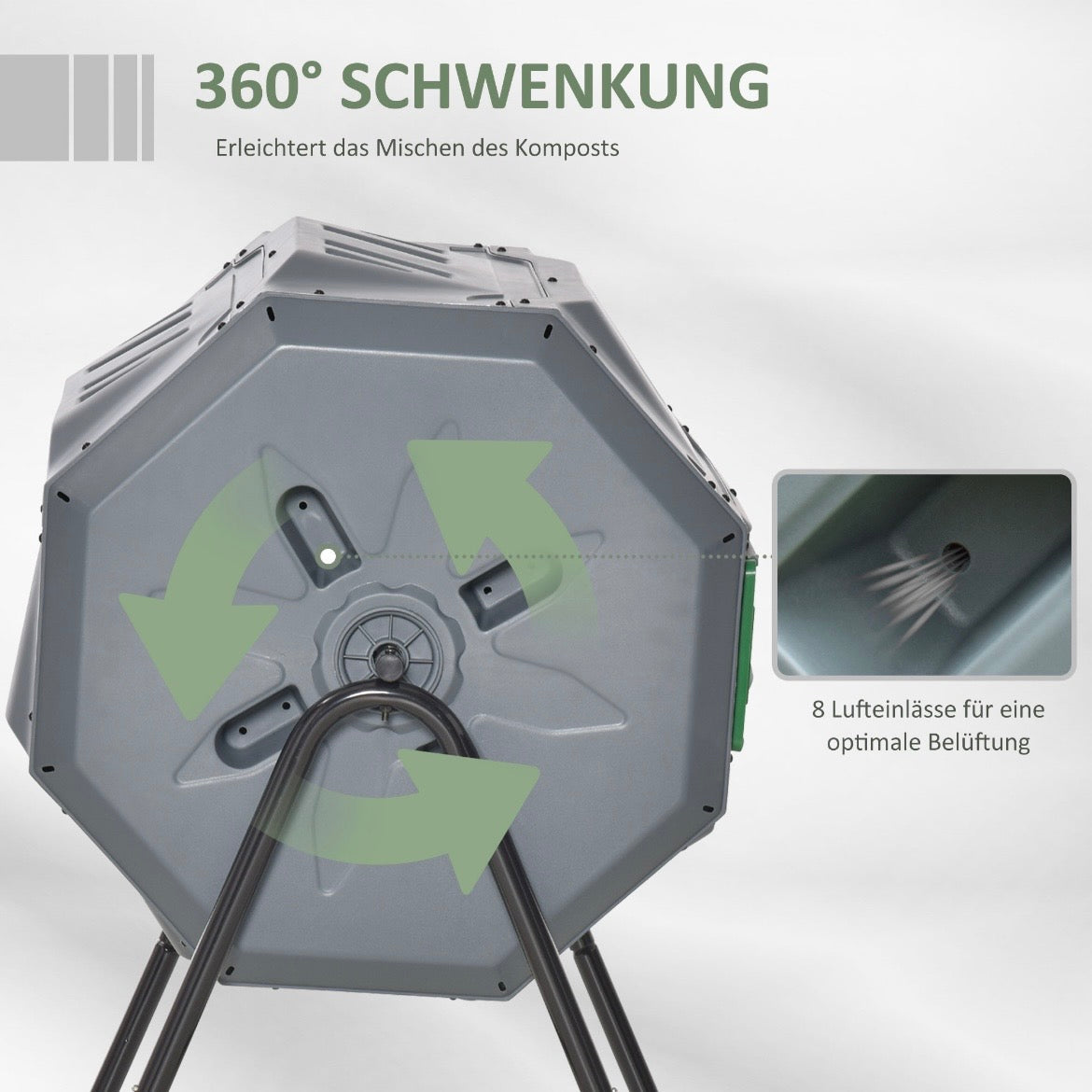 Trommel-Komposter 160L Gartenkomposter 2 Kammer
Gartenpflege