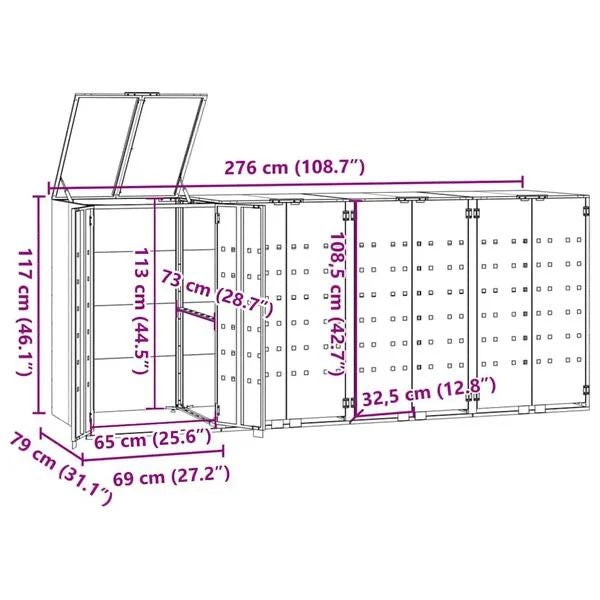 Mülltonnenbox 4x Mülltonnen Tonnen Müllboxen Tonnenbox
