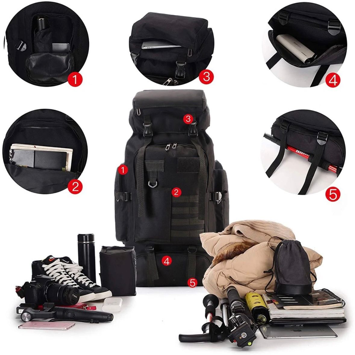 70L Rucksack Wanderrucksack Trekkingrucksack Reiserucksack