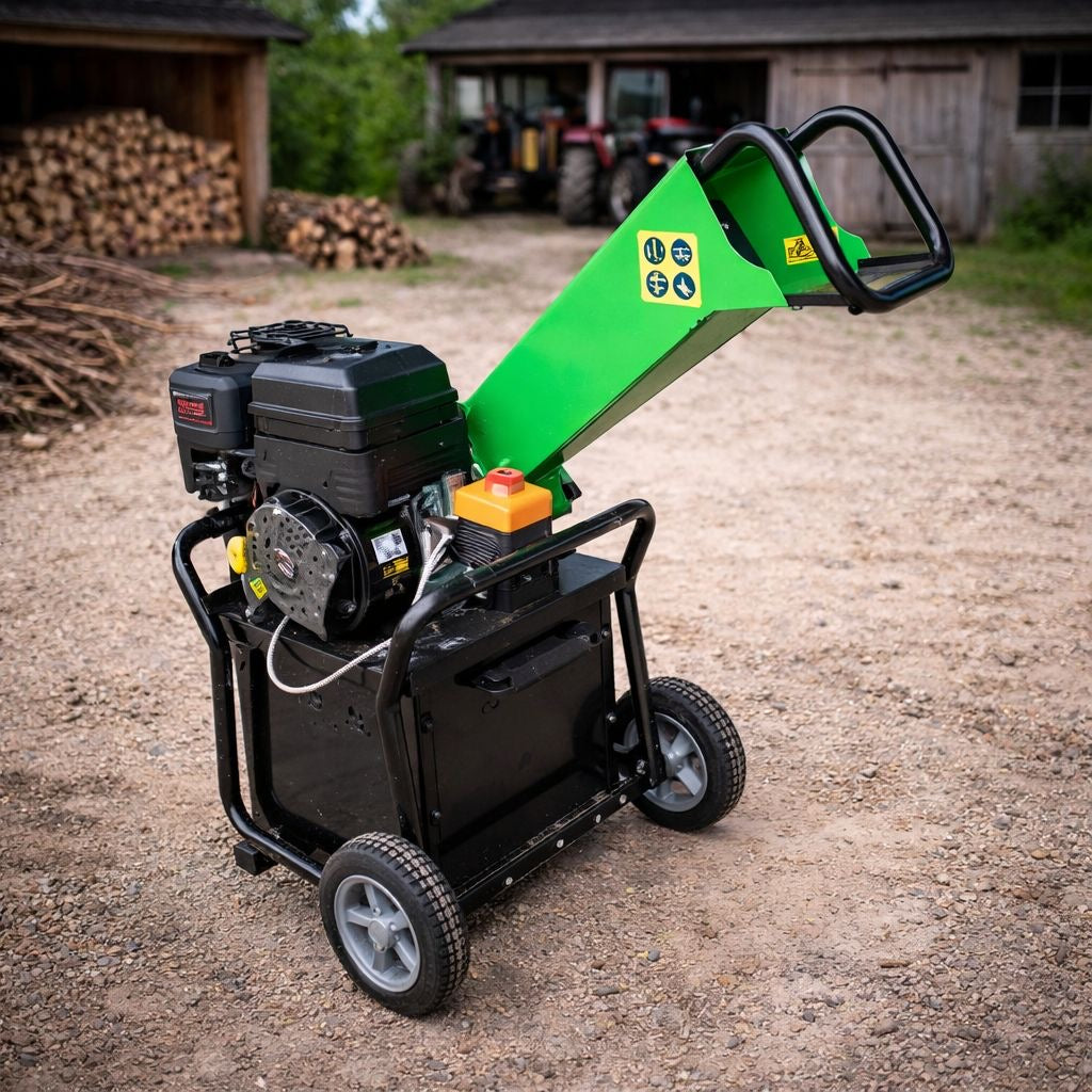 Kompakter Holzschredder Schredder 6PS 40L Holz Garten