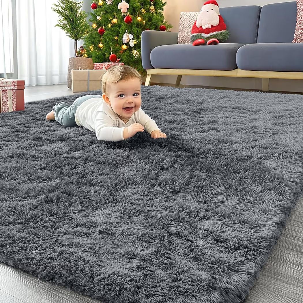 Teppich 160x220cm Hochflor weich rutschfest Wohnzimmer Schlafzimmer