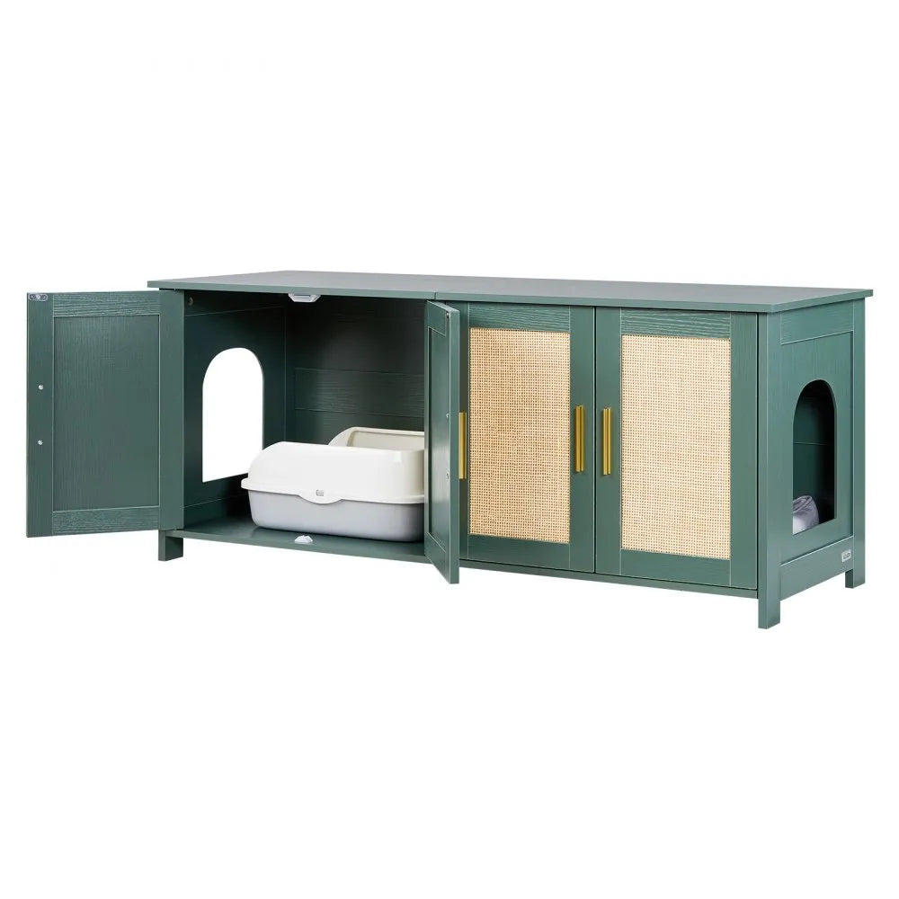 Katzenschrank Katzenklo Grün mit Türen