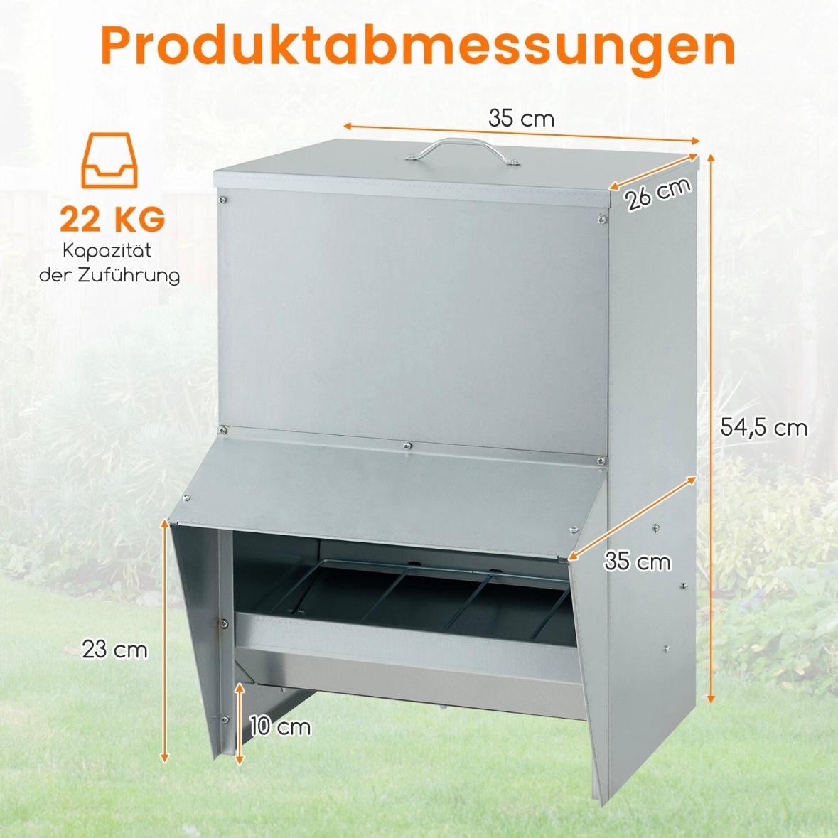 Geflügelfutterautomat Futterautomat Hühnerfutterautomat 22kg Hühner