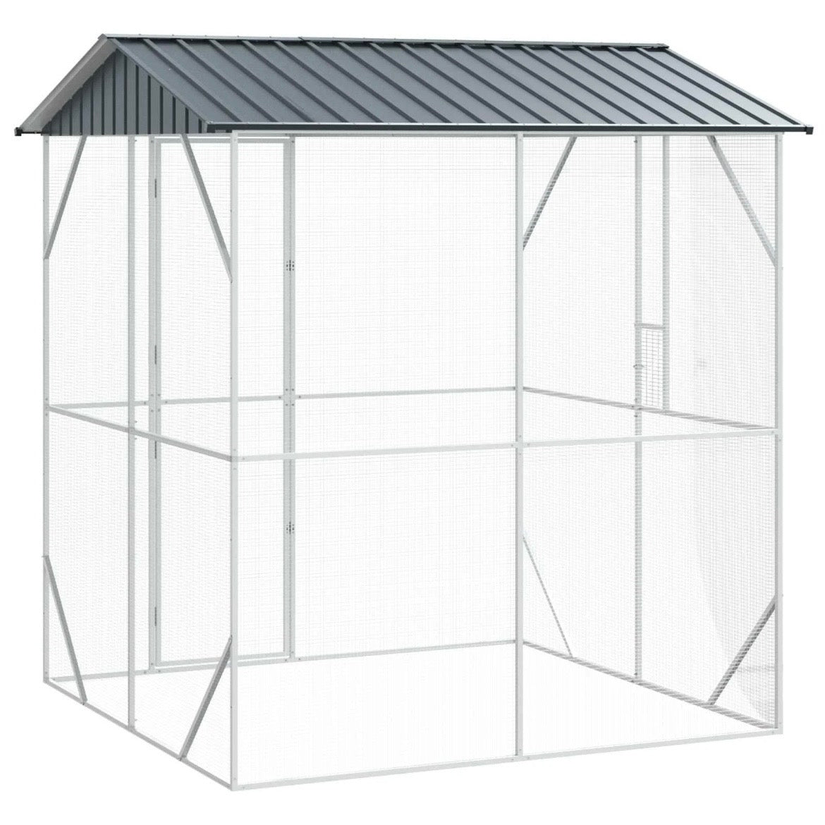 XXL Voliere Vogelkäfig Vogelvoliere Stahl Vogelhaus 215x247cm