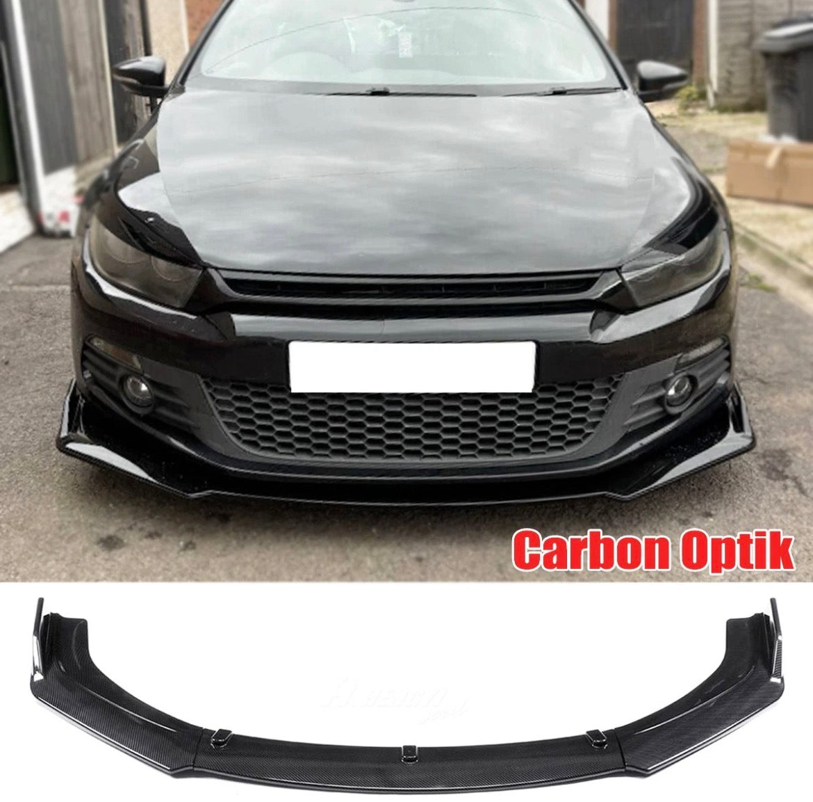 Frontspoiler Lippe Frontschürze Spoiler Carbon Optik VW Scirocco 2008-2020