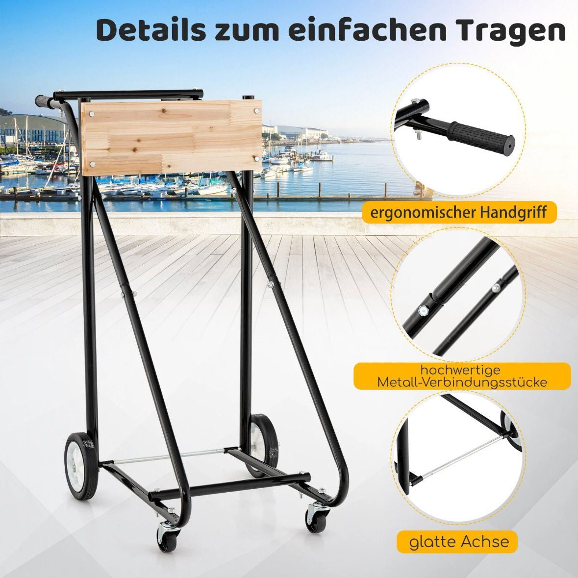 Außenborder Ständer Rädern Bootsmotor Motor Transportwagen 150KG