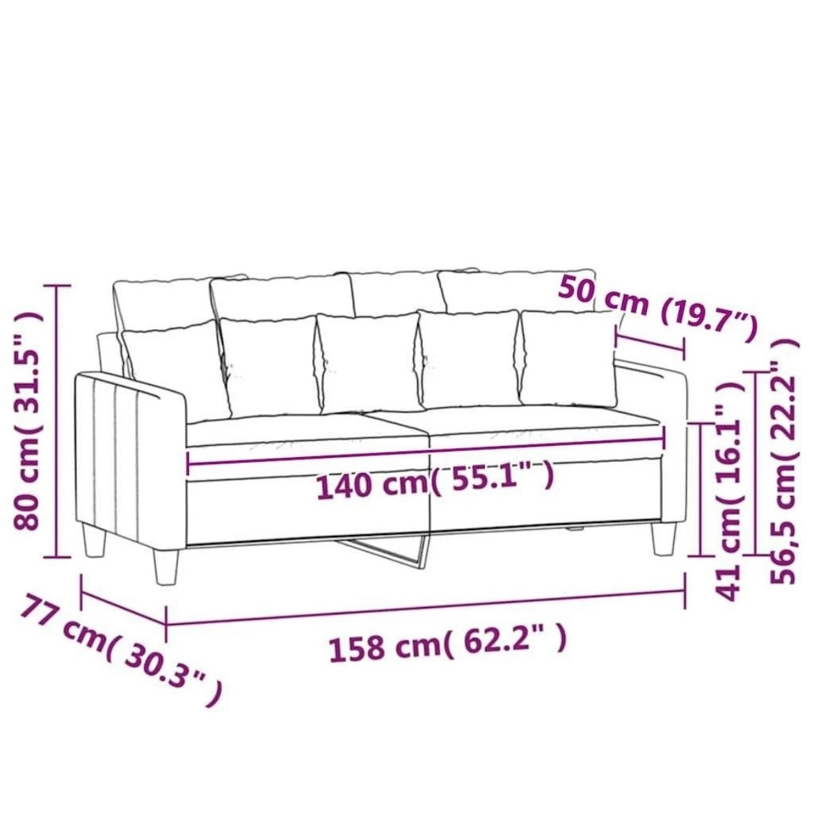 2 Sitzer Couch Sofa Polstersofa Wohnzimmer Couch
