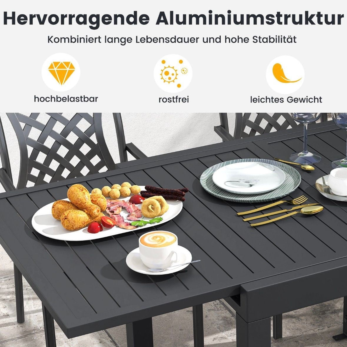 Gartentisch Aluminium
Terrassentisch