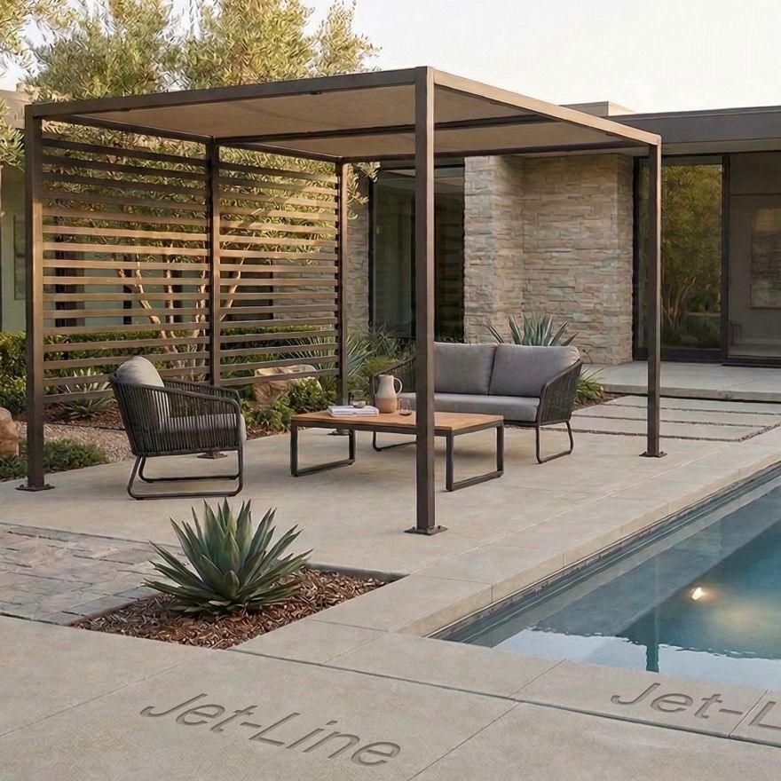 Gartenpavillon Pergola 3x4m Schiebedach Terrassenüberdachung Sonnenschutz