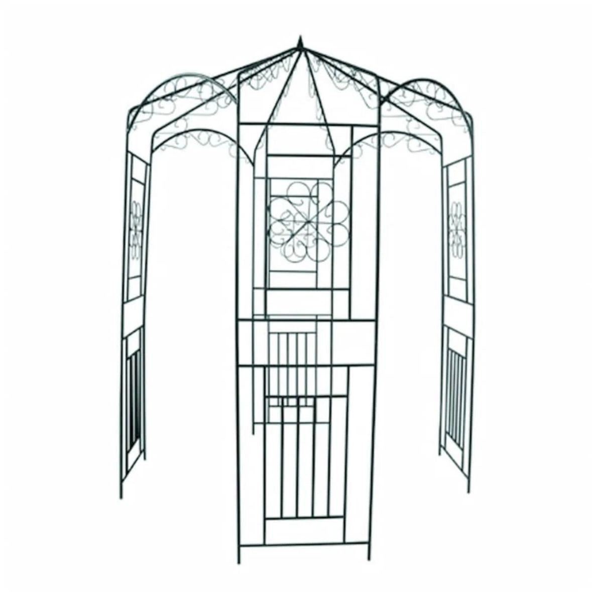 Rosenpavillon Metall Rosenbogen Eisenpavillon Rankhilfe 250cm