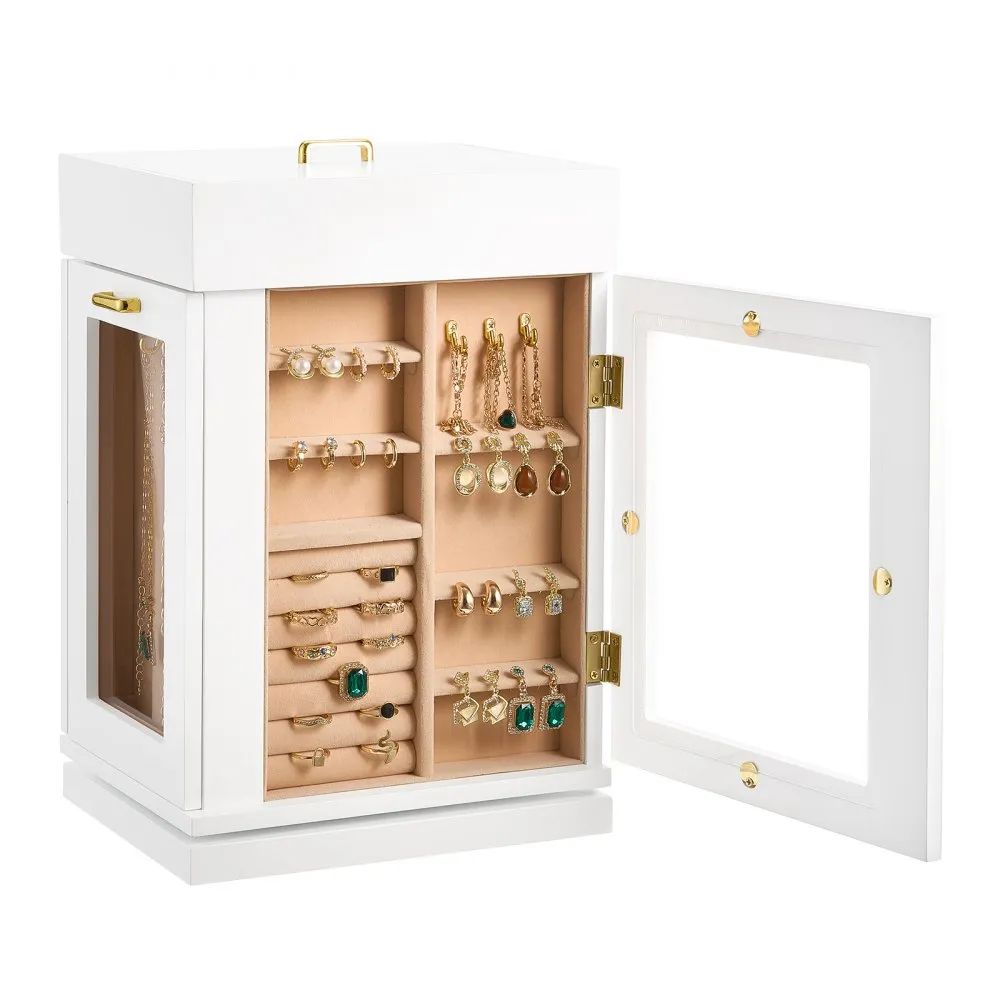 Schmuckkasten Drehbare Schmuckschatulle Schmuck Organizer Schrank
