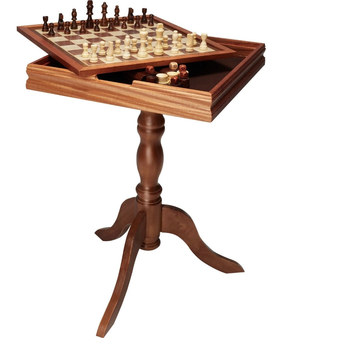 Holzschachspiel Schachset Schachbrett Schachtisch 39x39cm Schachfiguren