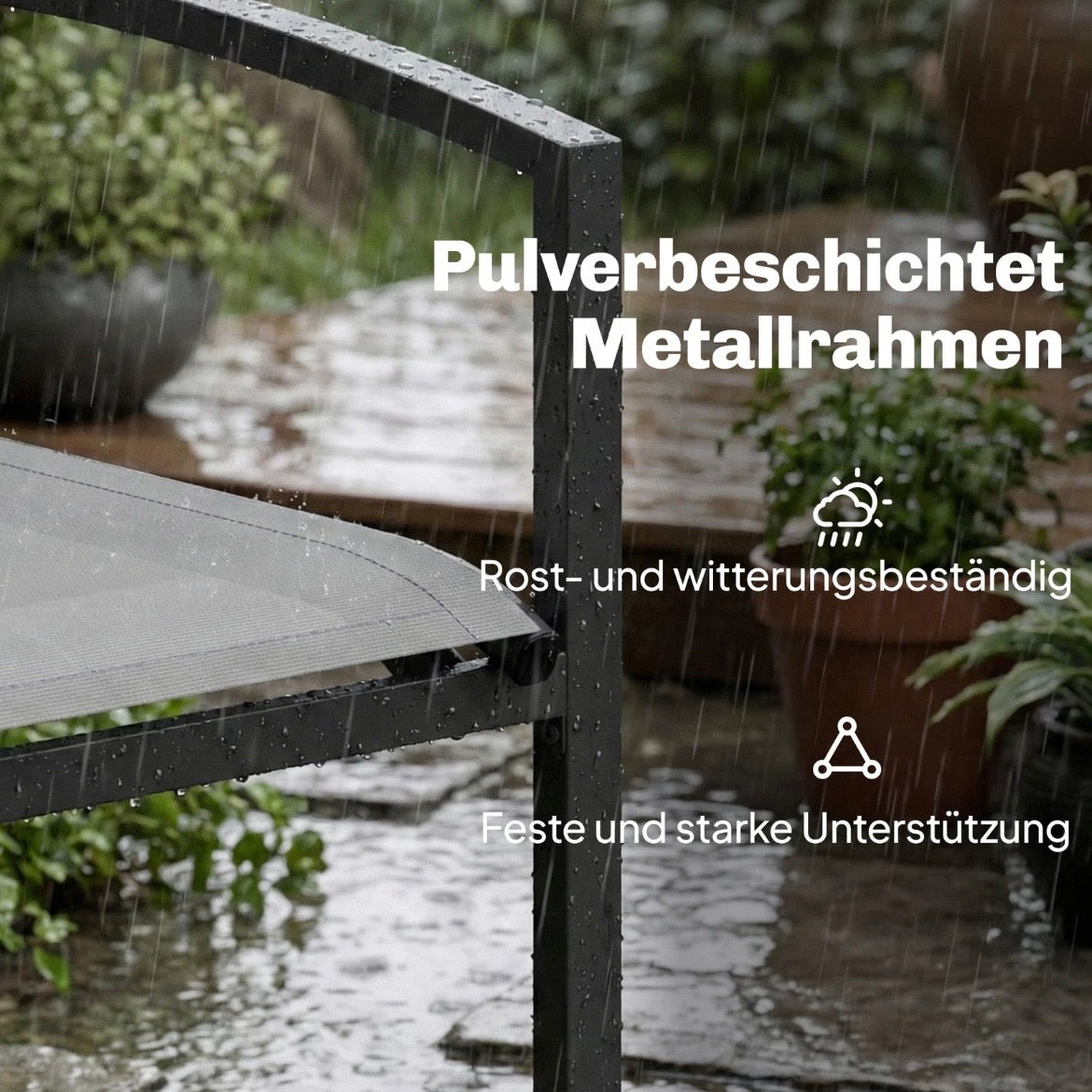 Gartenbank 2-Sitzer Metall Outdoor Sitzbank Gartensitz Garten