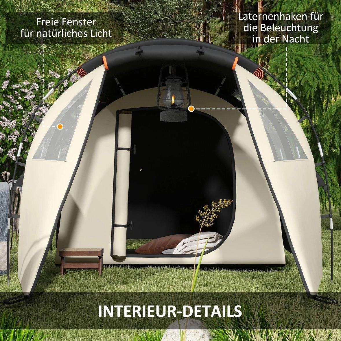 Tunnelzelt Campingzelt für 5 Personen Garten Zelt Campen Outdoor