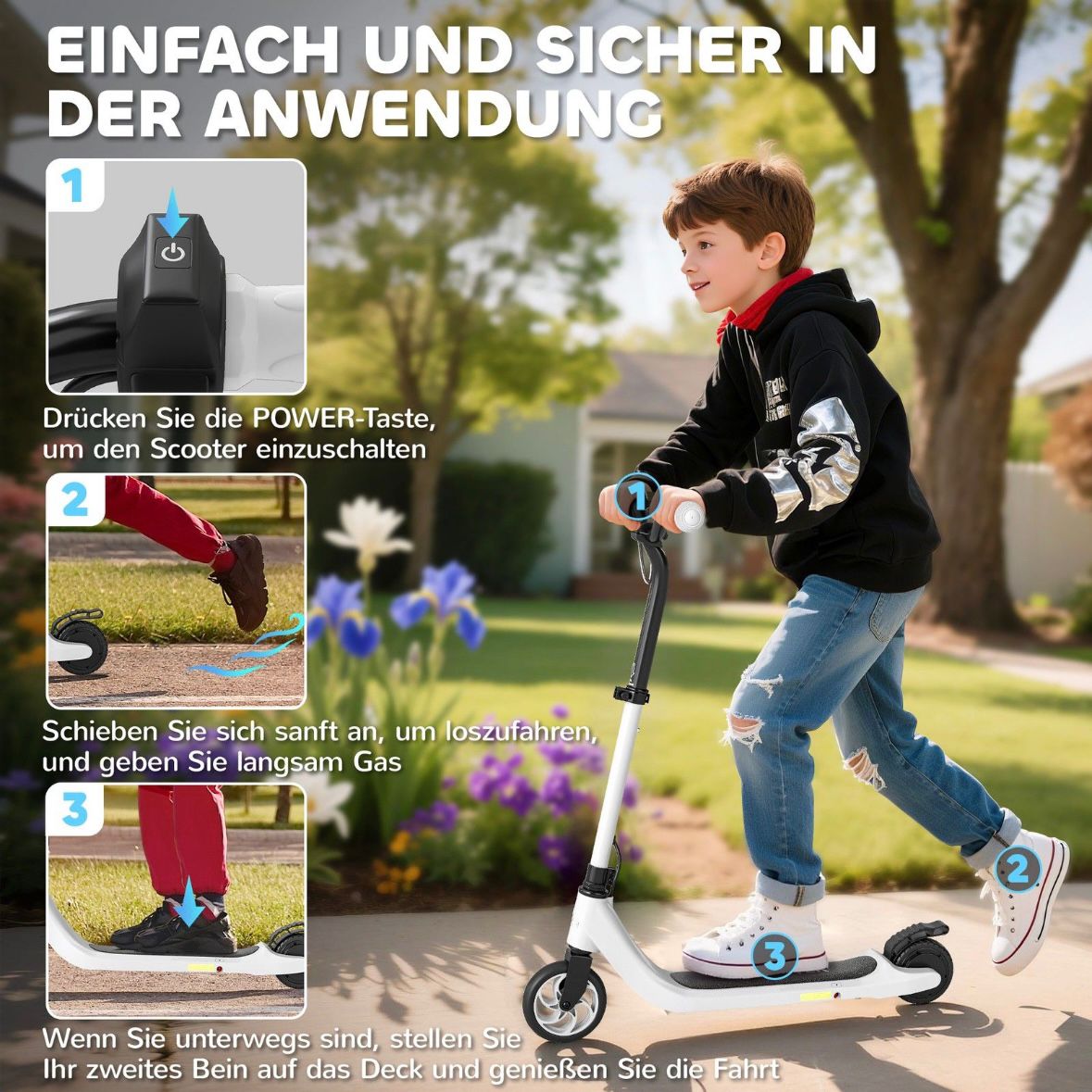 E-Scooter höhenverstellbarer Elektroroller bis 50kg