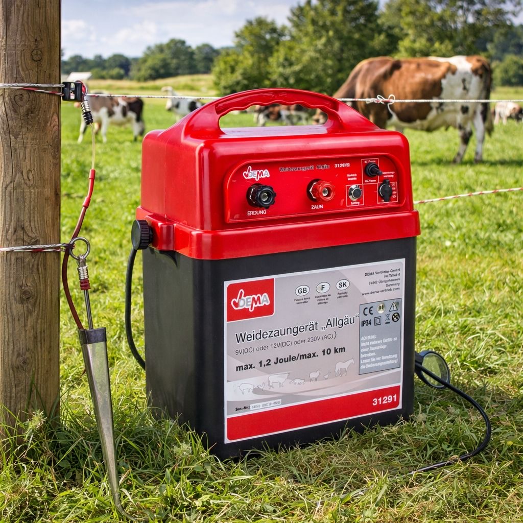 Weidezaungerät 12V 230V Elektrozaungerät 10km LED Weide