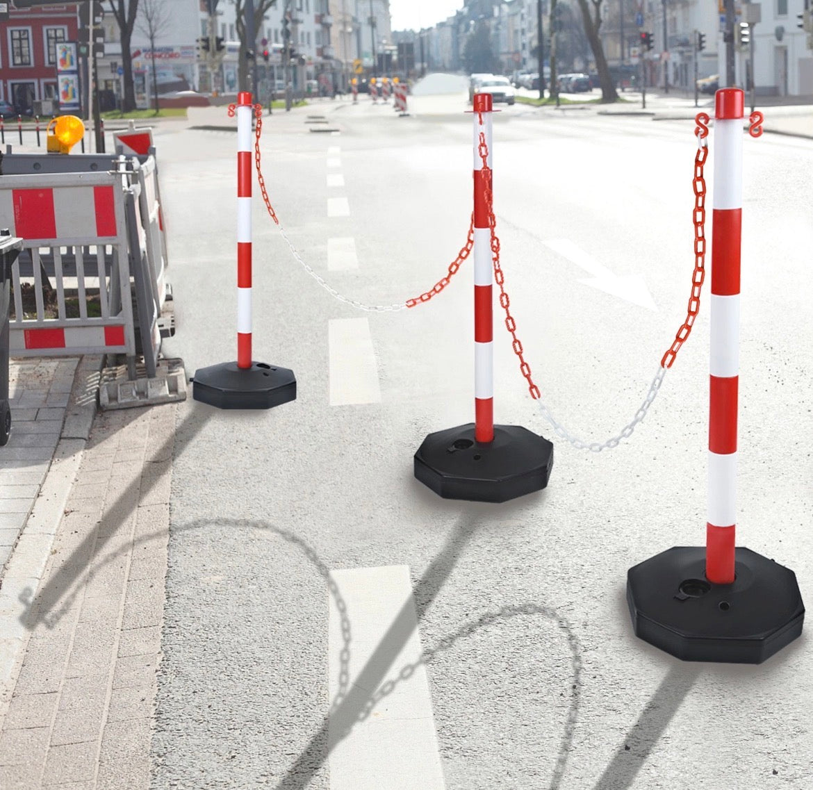 4x Absperrpfosten Kettenpfosten Parkplatz Absperrkette