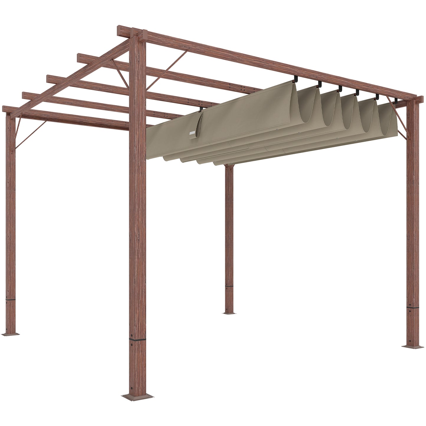 3x3m Garten-Pergola Terrassendach Aluminium verstellbar UPF30 Sonnenschutz