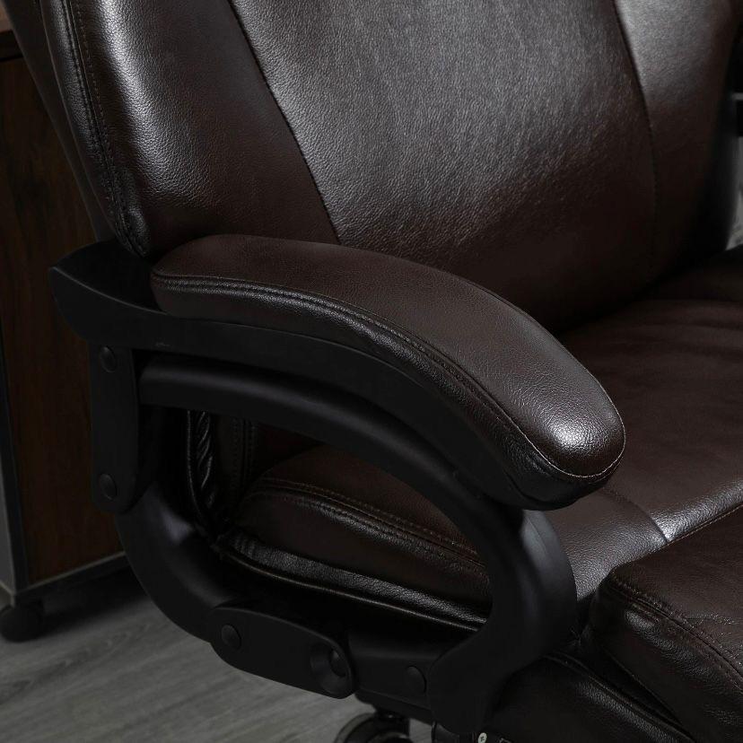 Ergonomischer Bürostuhl Braun mit Wippfunktion & PU-Leder