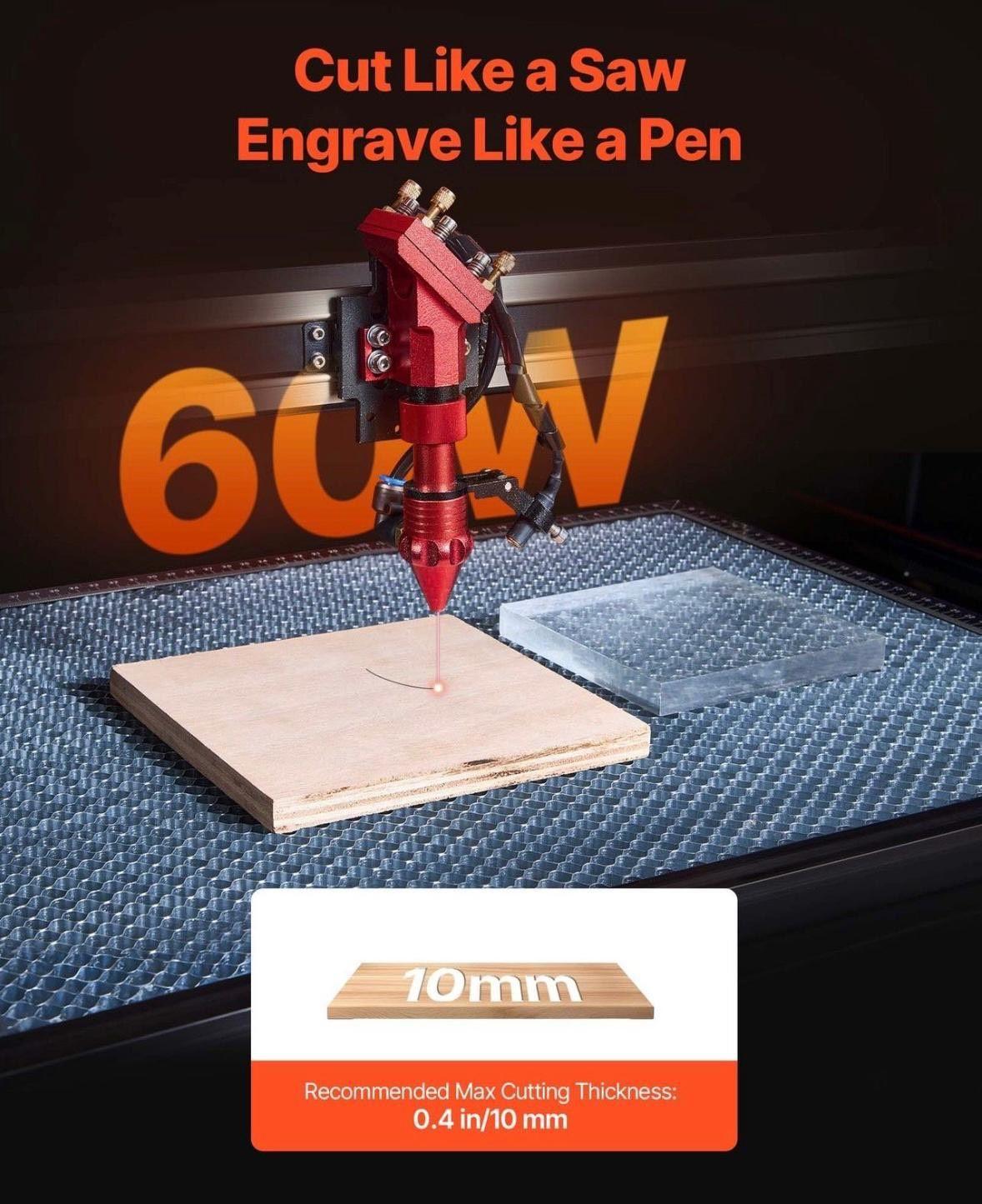 CO₂-Lasergravierer 60W Präzise Gravur & kraftvolles Schneiden