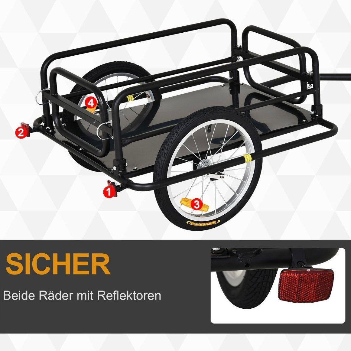 Fahrrad Lastenanhänger 40kg Transportanhänger