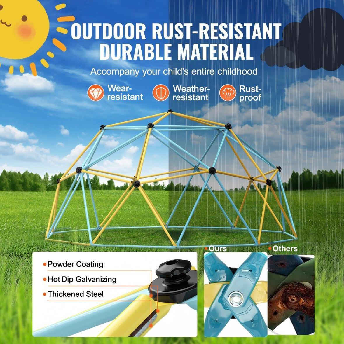 Geometrische Kletterkuppel Ø3m Klettergerüst für Kinder