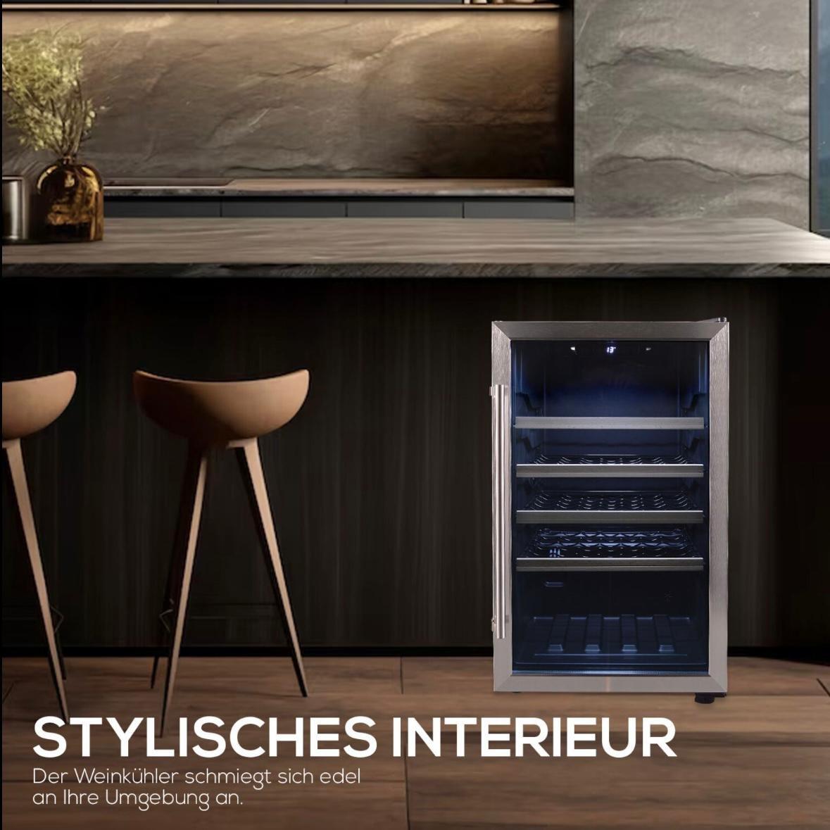 Weinkühlschrank 126L für bis zu 63 Flaschen LED