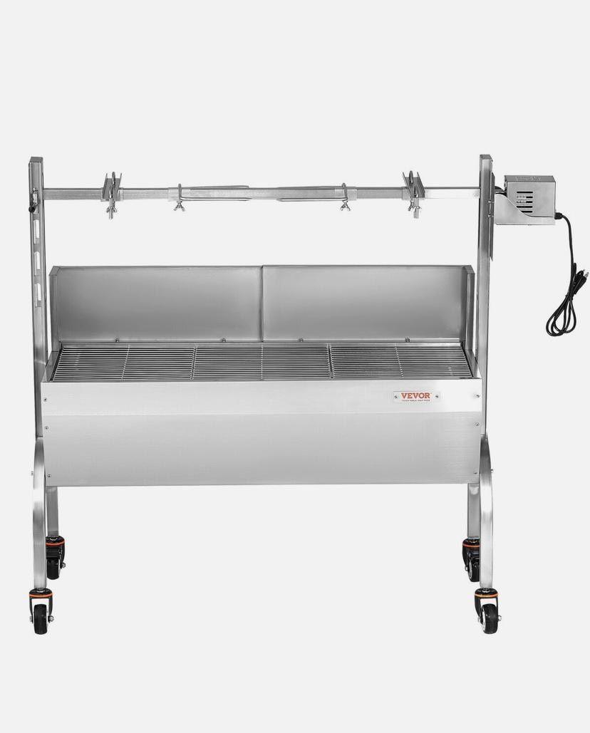 Spießbratengrill Edelstahl mit Motor bis 90kg Tragkraft