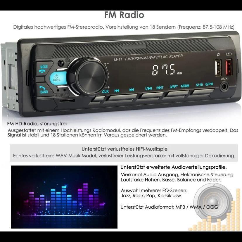 1 DIN Bluetooth Autoradio