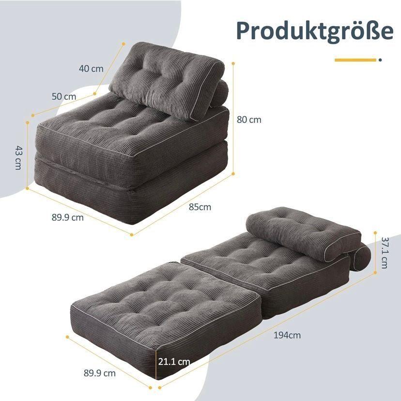 4in1 Klappsofa Schlafsofa Gästebett Lounge Sofa