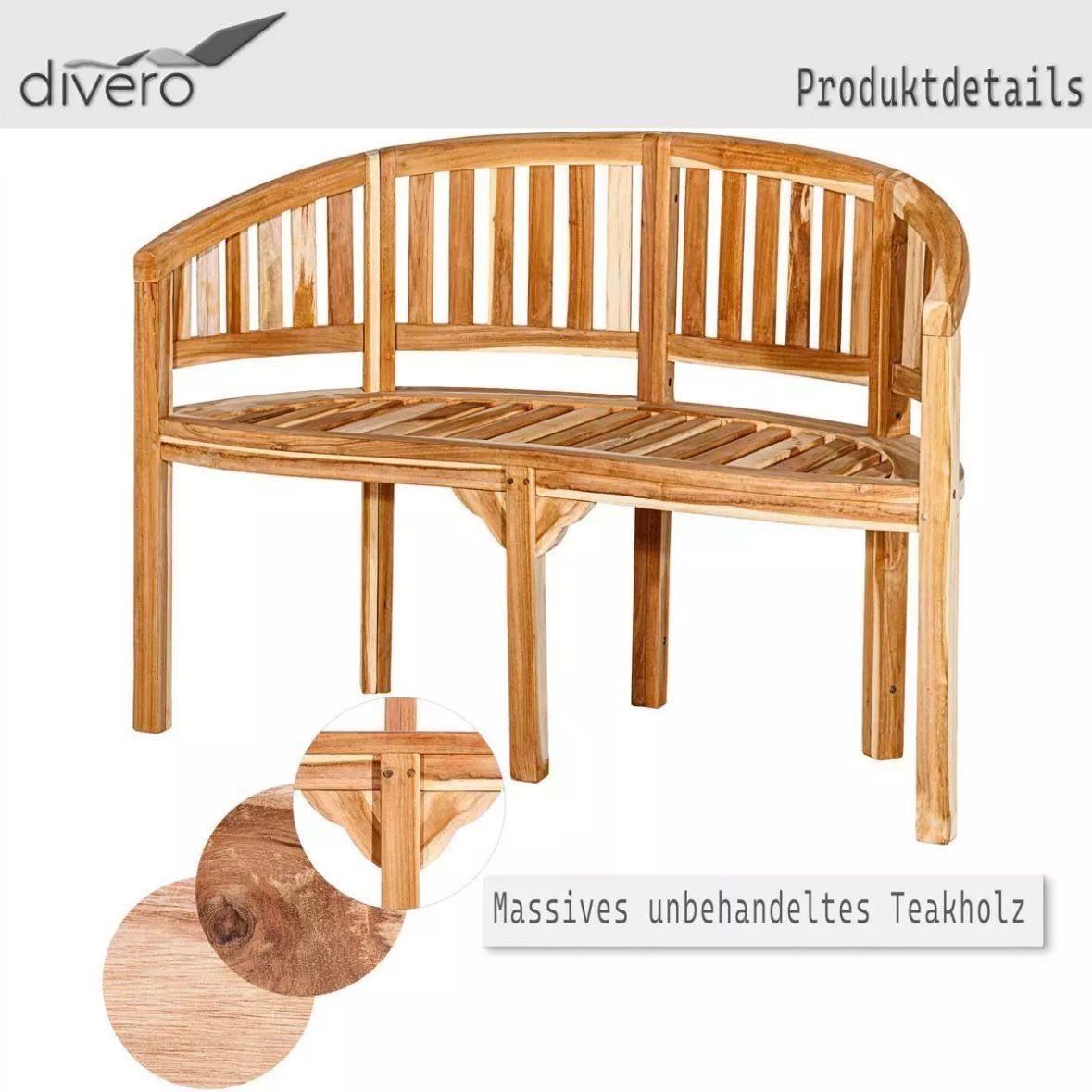 Teak Bananenbank 2 Sitzer Gartenbank Holz
