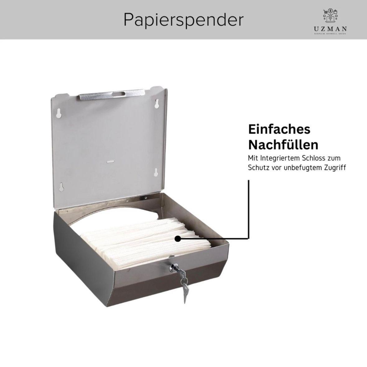 Papierhandtuchspender Edelstahl für 400Blatt abschließbar & hygienisch