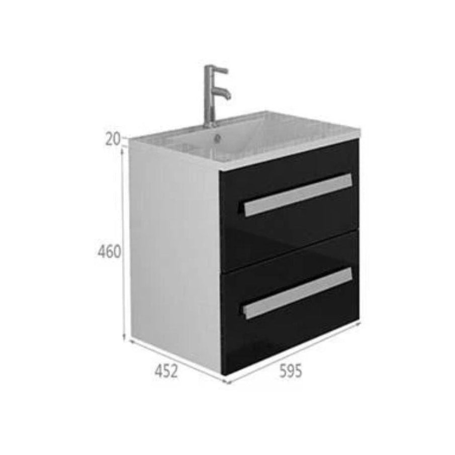 Badset Arosa II Hochglanz mit Keramik-Waschbecken & Soft-Close