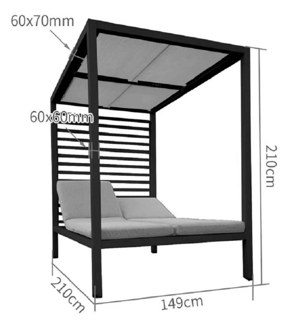 Liegepavillon Garten Pavillon Relaxliege Aluminium