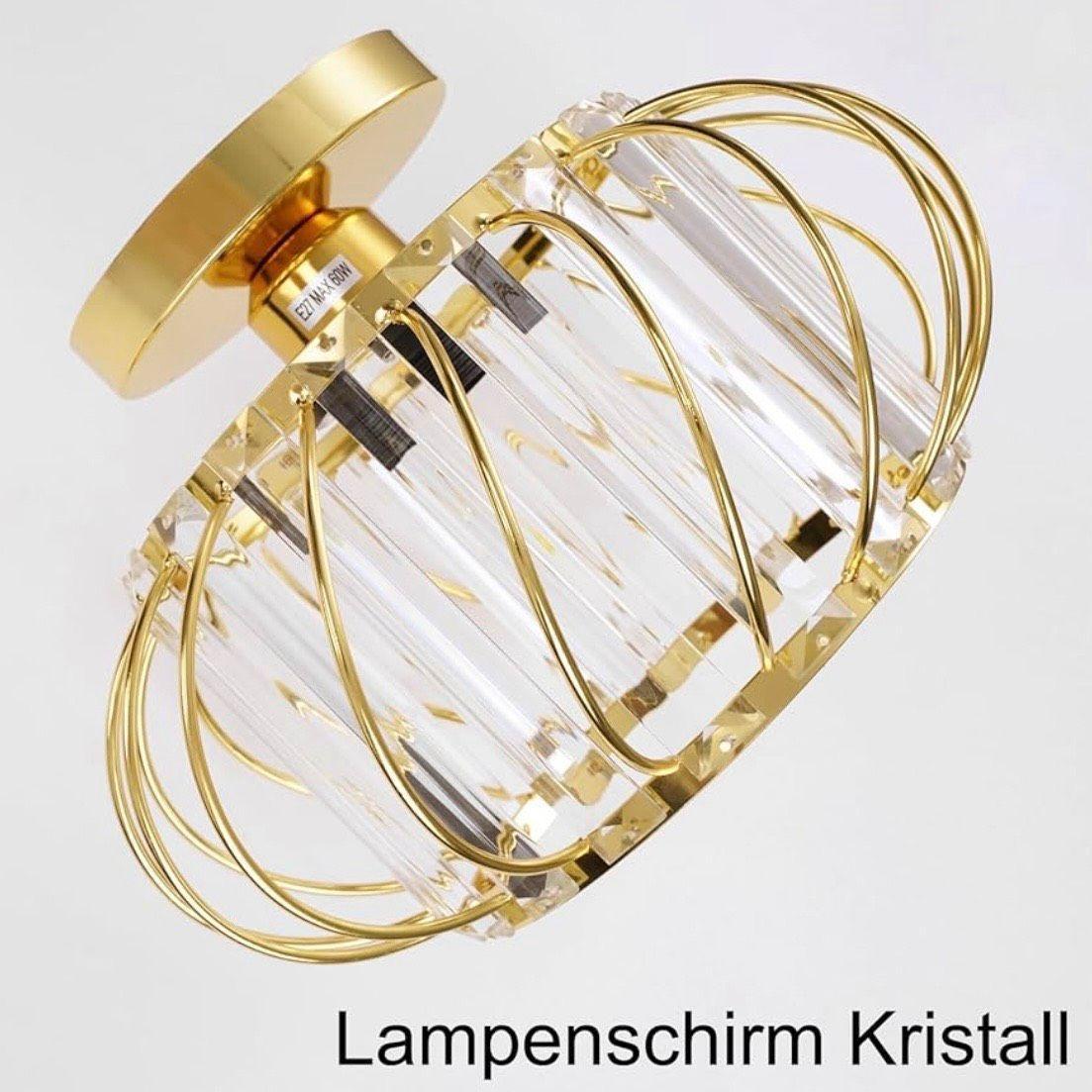 Kristall Deckenleuchte Gold E27
