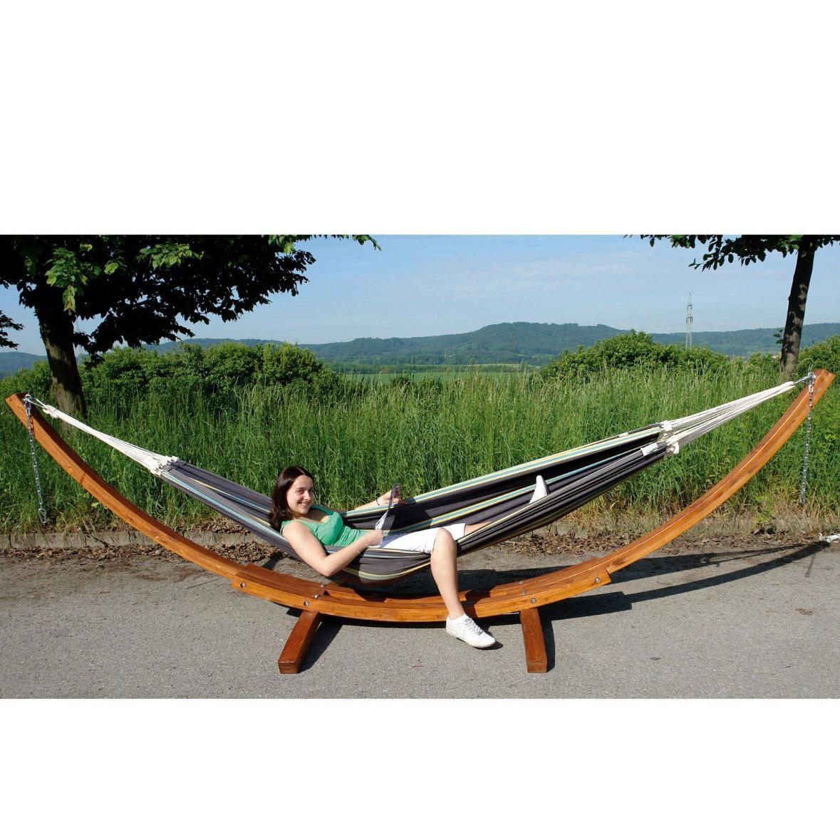Hängemattengestell aus Lärchenholz gebogenes Design bis 300kg