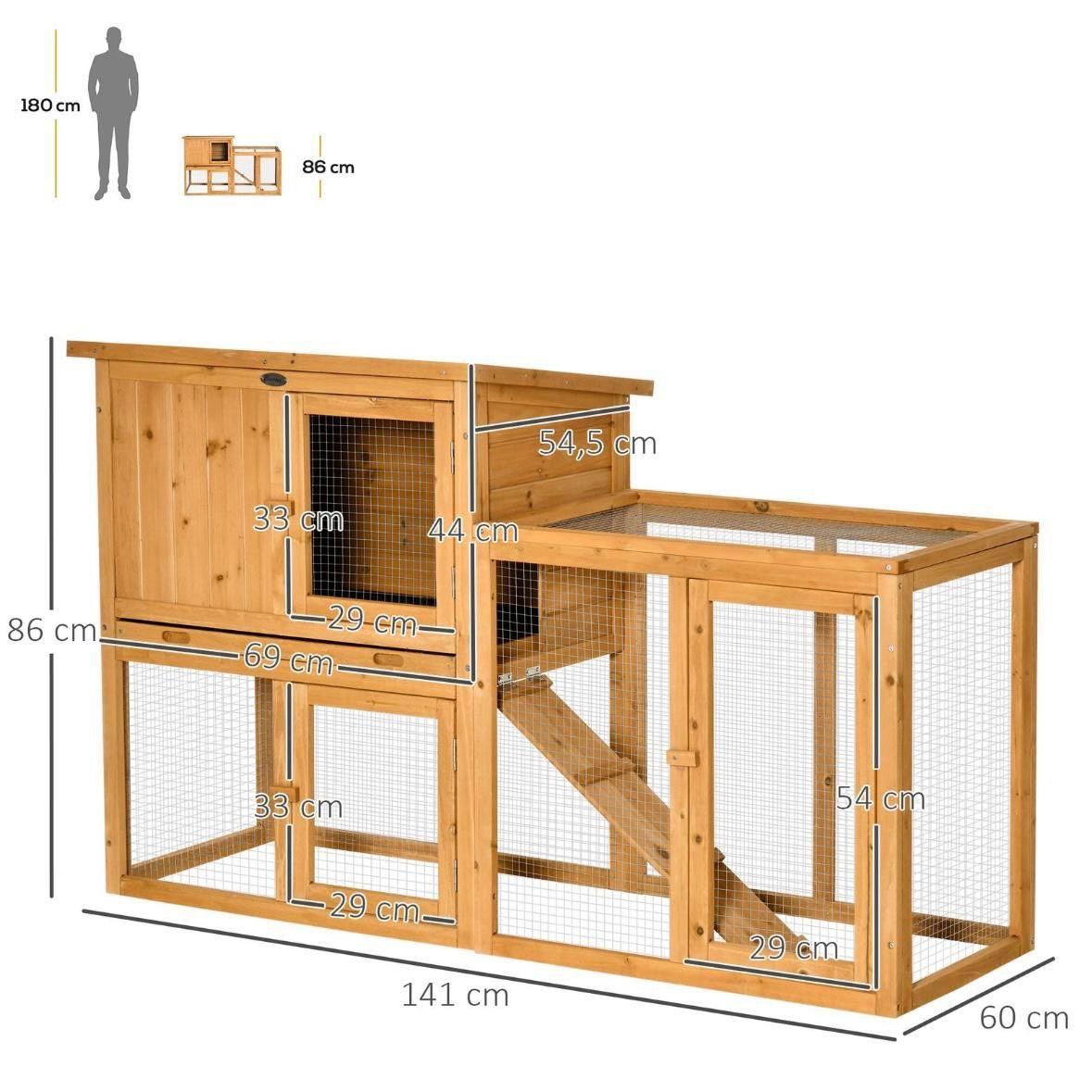 Kaninchenstall Kleintierstall Holz mit Auslauf
