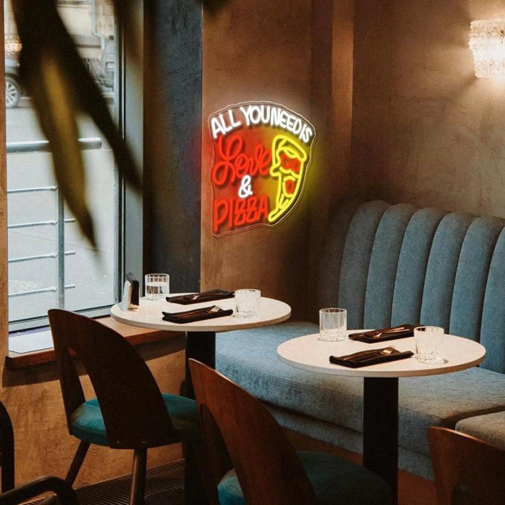 LED Neon Schild Liebe & Pizza
