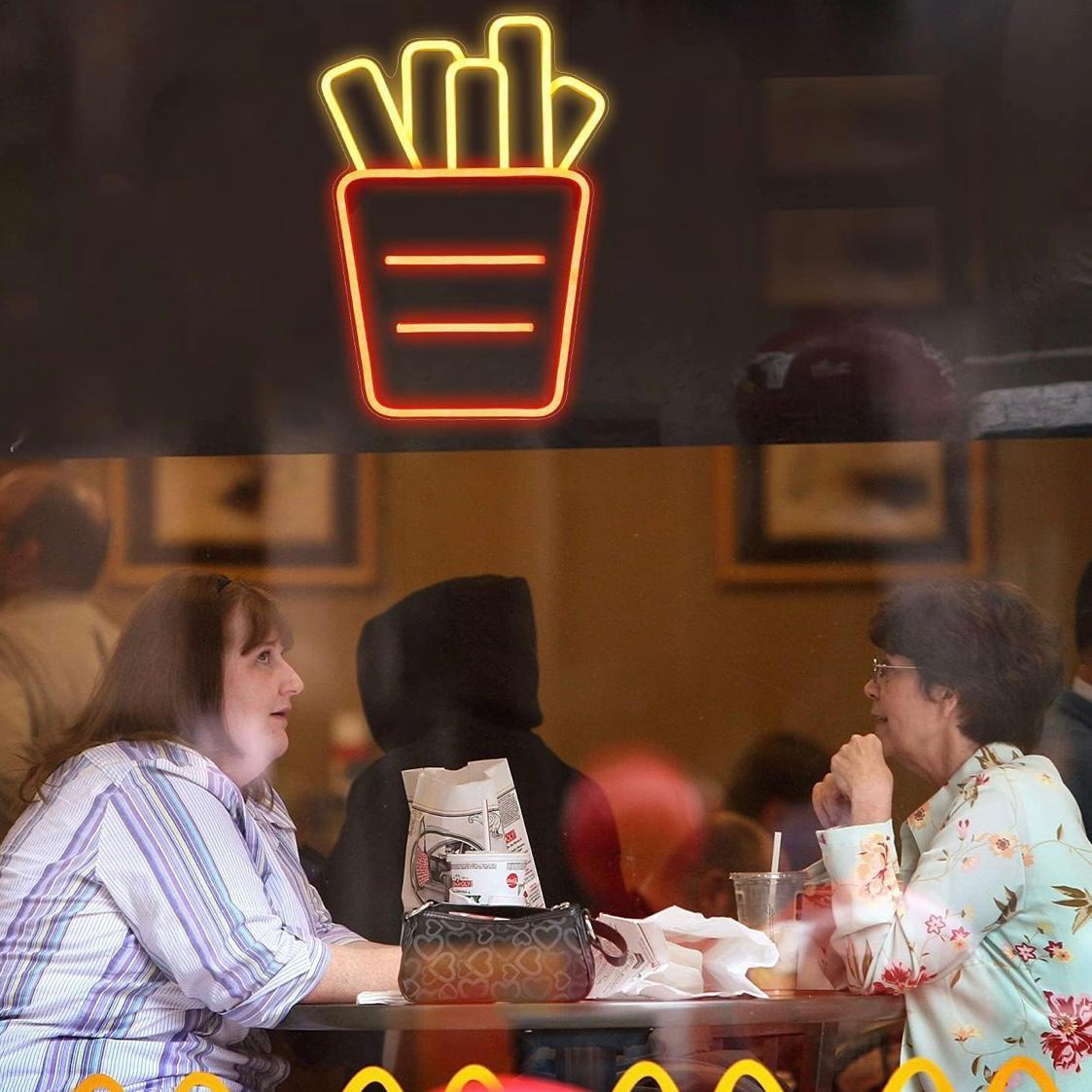 LED Neon Schild Pommes