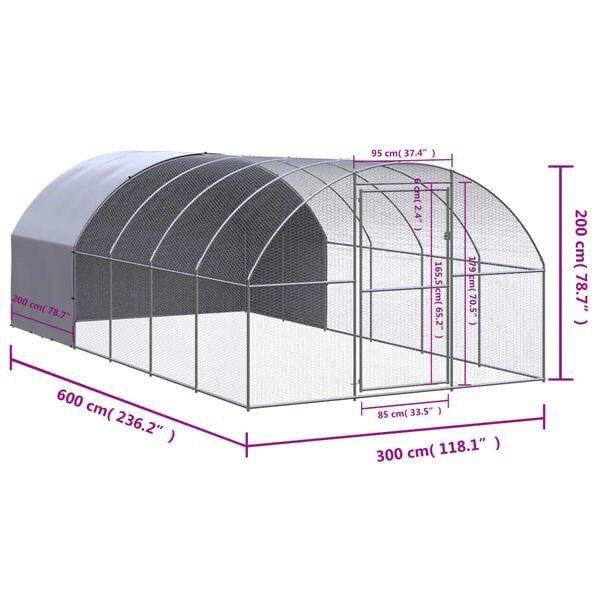 Hühnerstall Voliere Hühnerkäfig 3x6m