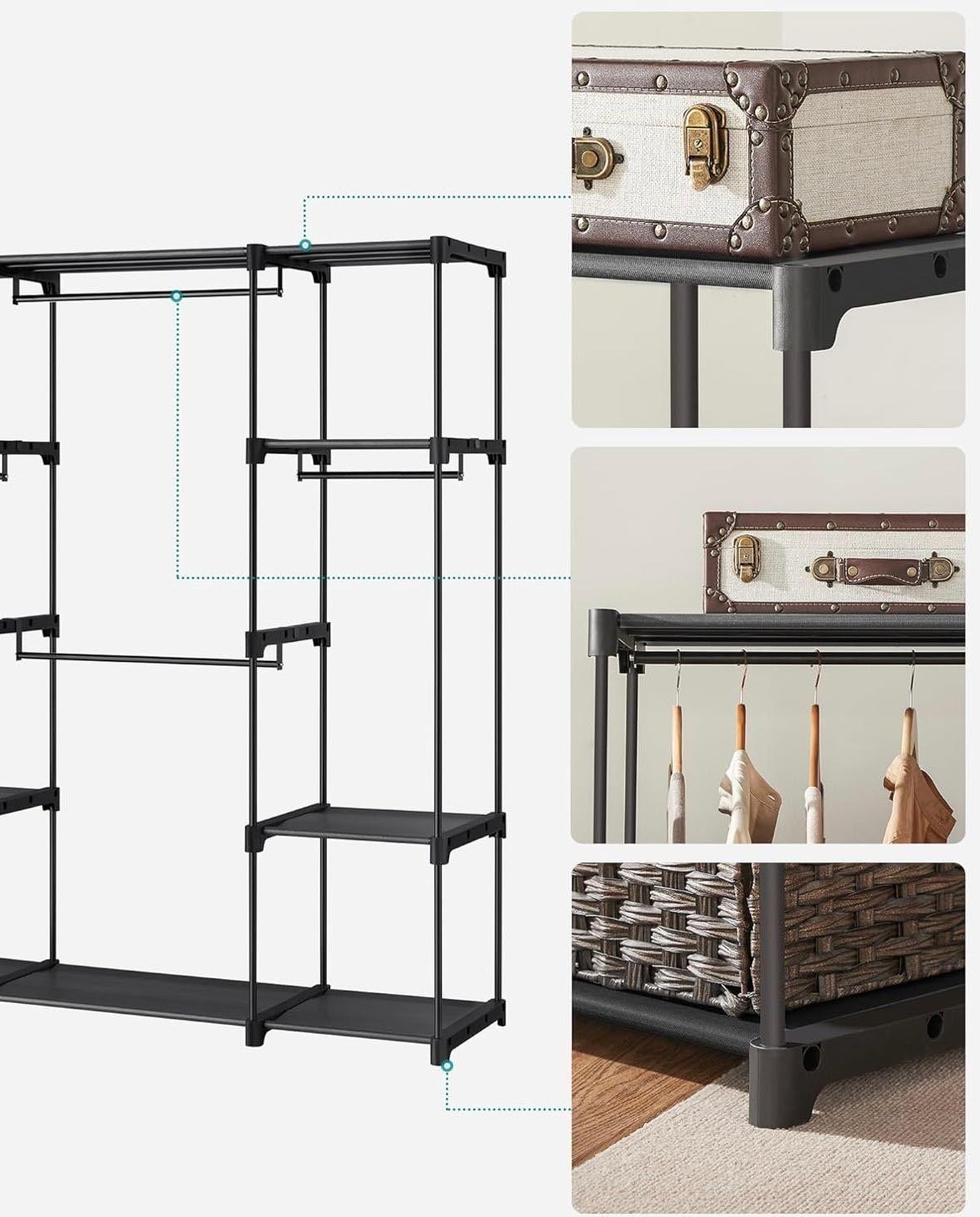 Kleiderschrank/Kleiderständer mit 4 Fächern platzsparend & modern