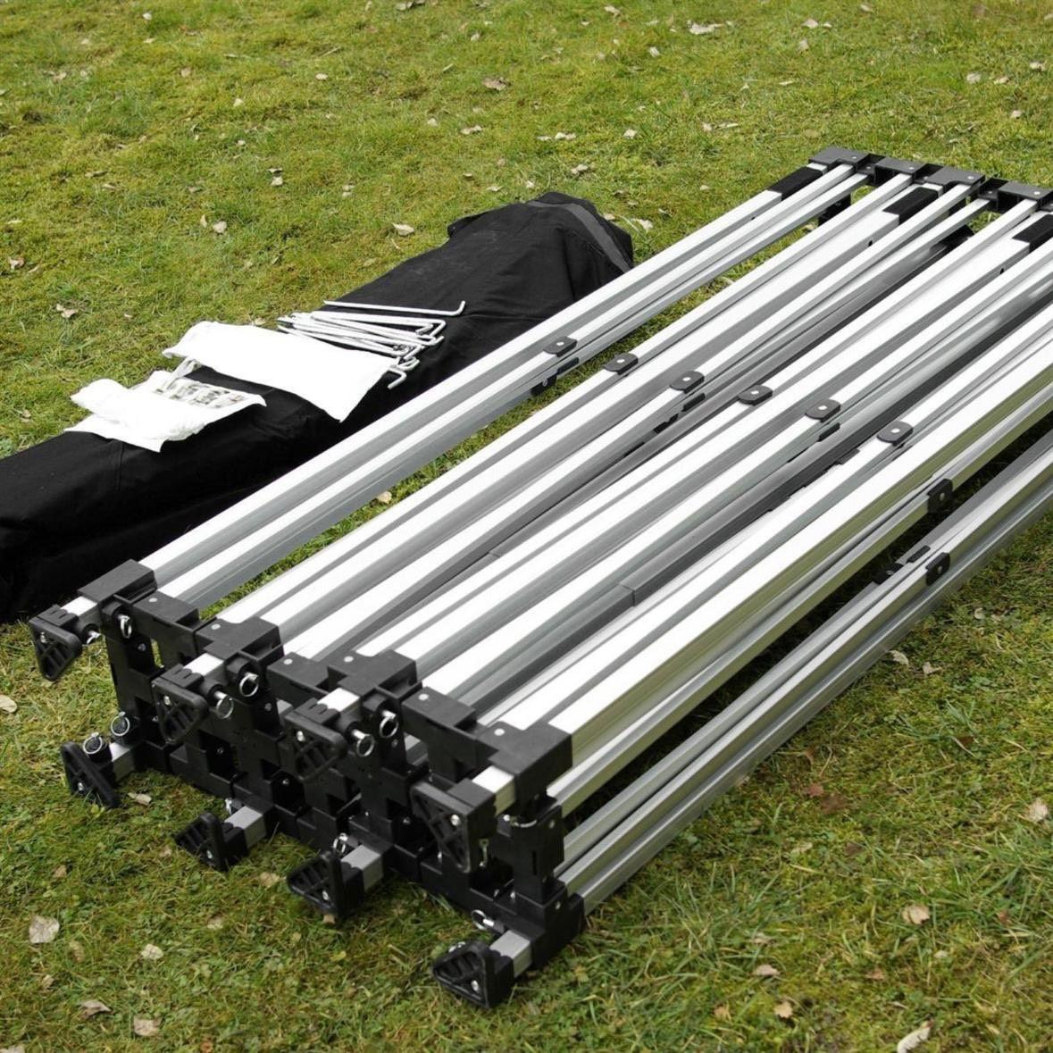 Faltpavillon 3×9m Partyzelt Aluminium mit Seitenteilen