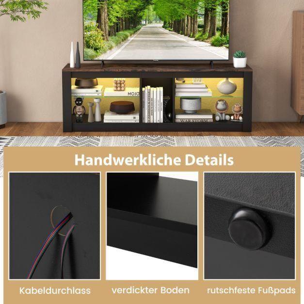TV Schrank Kommode Glasregale LED