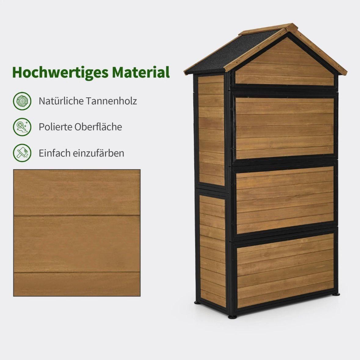 Gartenschrank Holz Geräteschrank Gerätehaus Werkzeugschrank