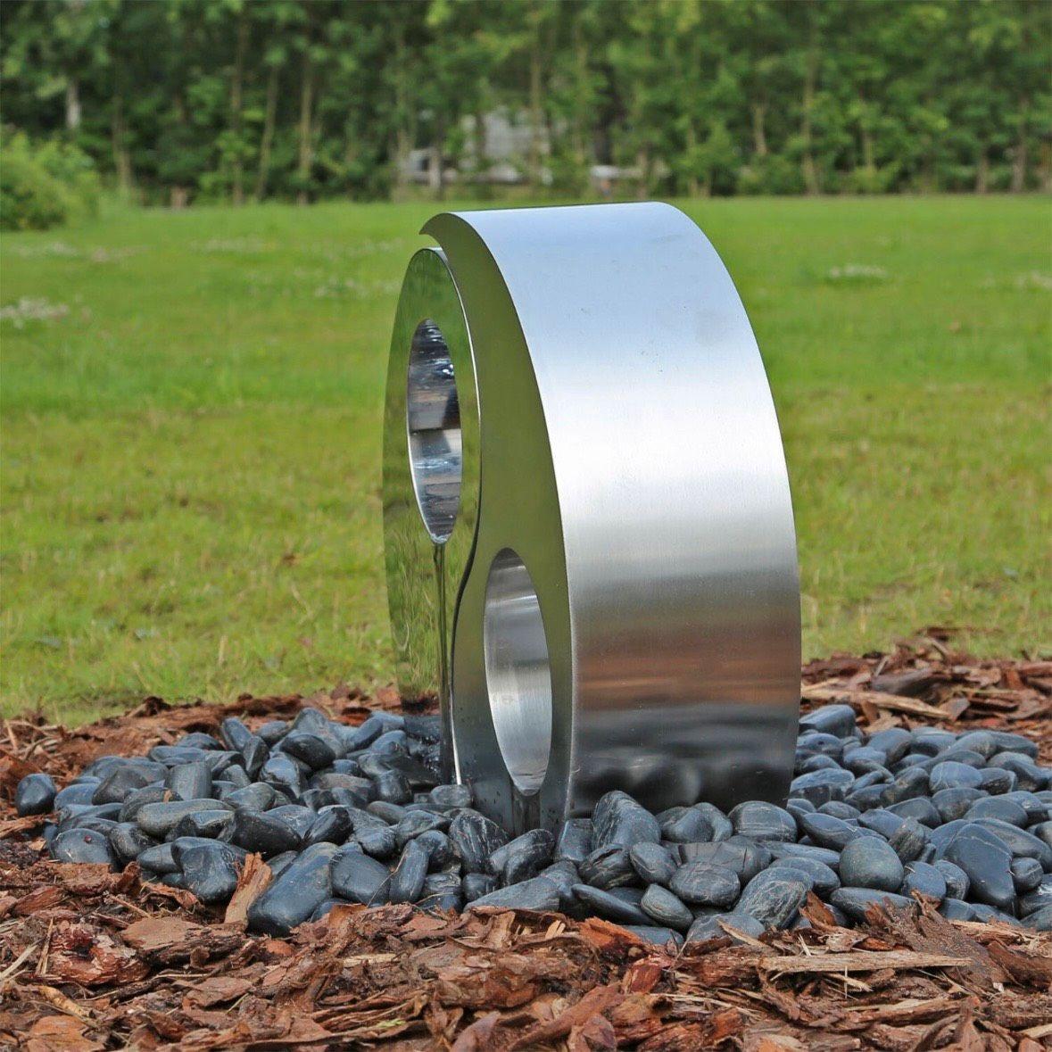 Edelstahl Springbrunnen Yin Yang Gartenbrunnen